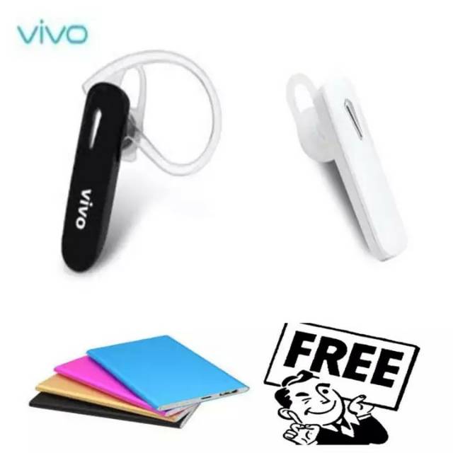 Handsfree Bluetooth Vivo Earphone Headphone Headset Bluetooth Vivo Free Power Bank Slim