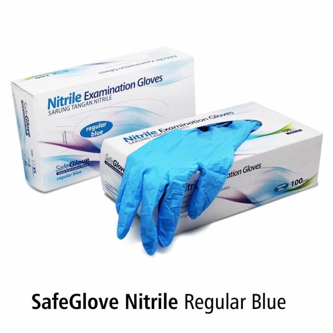 Safeglove Nitril Reguler Blue Box isi 100pcs Nitrile Glove ukuran M
