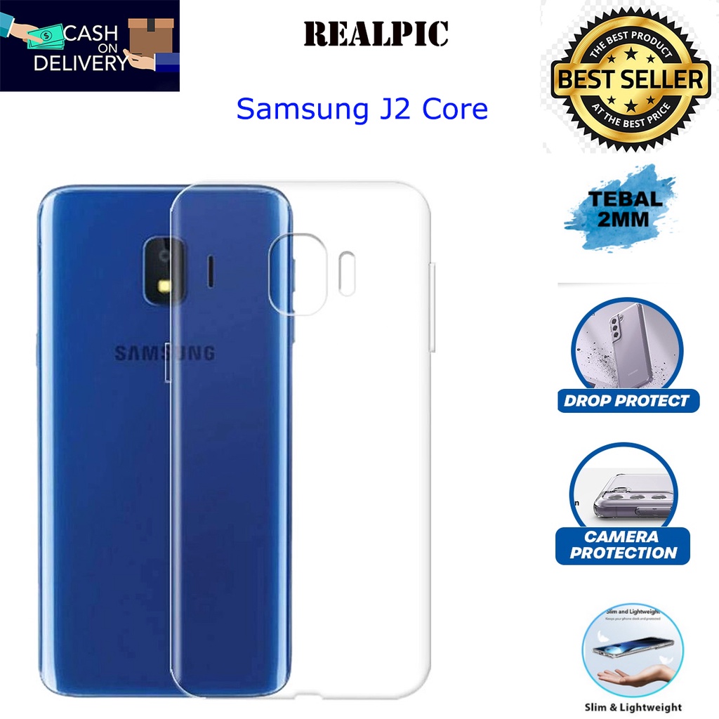 Case Samsung Galaxy J2 Core Casing Clear HD KETEBALAN 2MM BENING TRANSPARAN TPU Premium Softcase