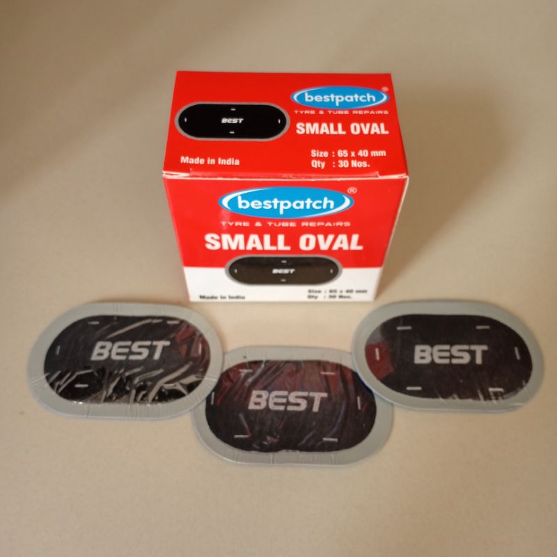 Bestpatch Small Oval 65x40mm 1 Box isi 30pcs - Karet Tambal Ban Dalam - Best - Bestpatch