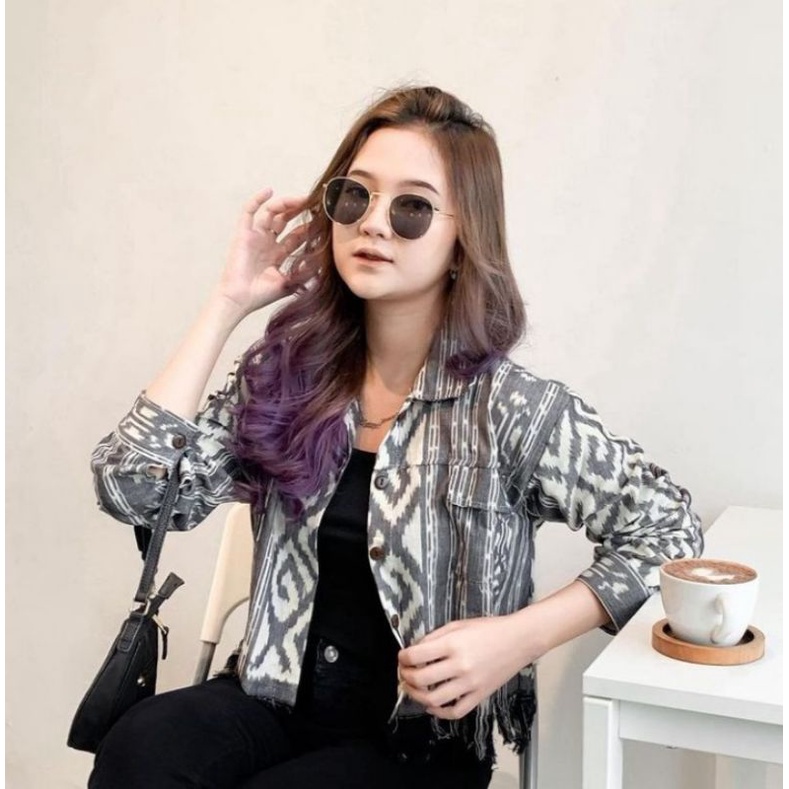 BLOUSE TENUN IKAT/ ATASAN TENUN WANITA/ BAJU BLOUSE ETNIK/ BAJU KERJA WANITA