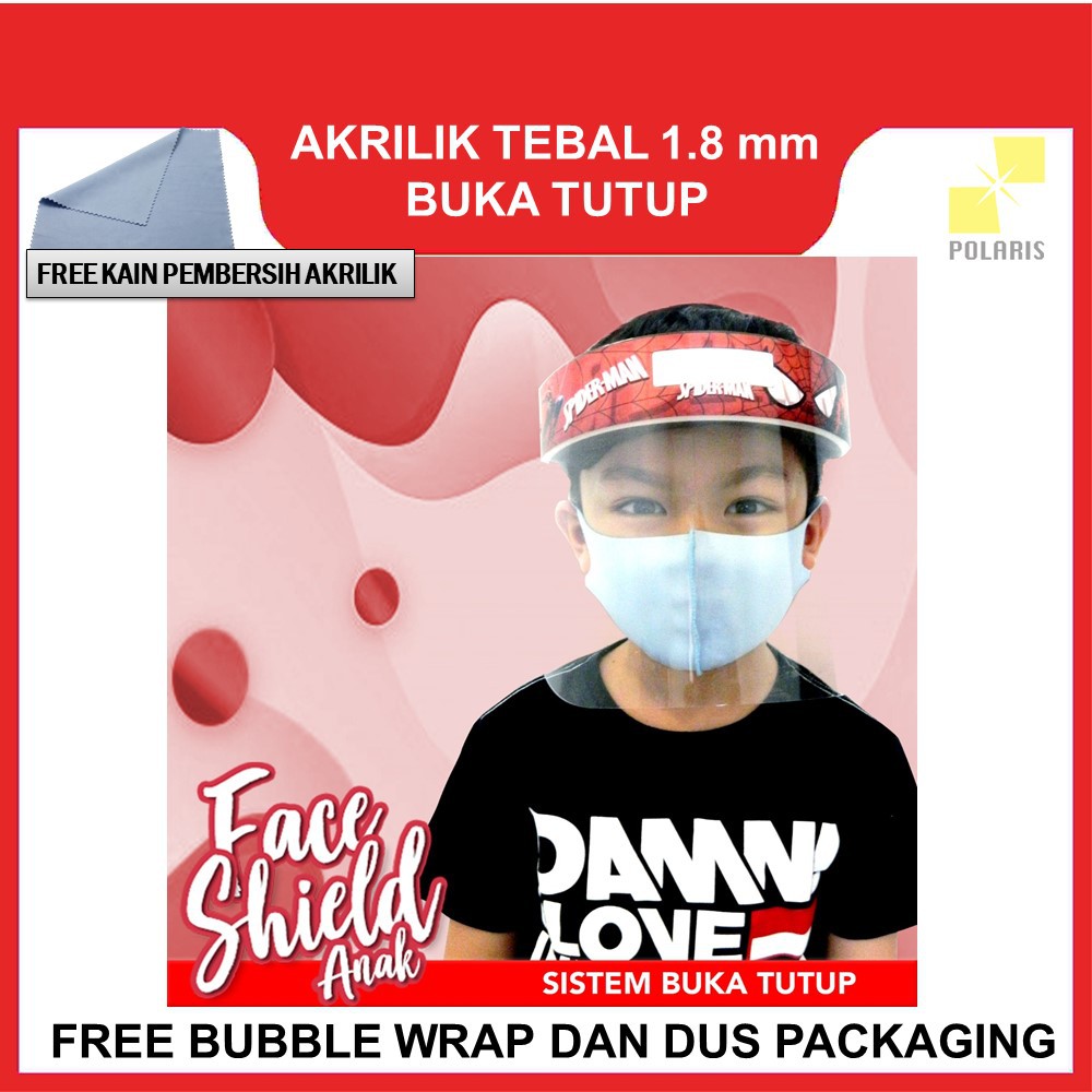 FACE SHIELD AKRILIK ANAK BUKA TUTUP FACESHIELD ACRYLIC TOPENG WAJAH PENUTUP MUKA MATA PELINDUNG