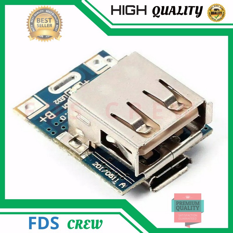 Modul Powerbank 1 Slot Step Up Papan PCB  Micro USB 5V Multi Charger