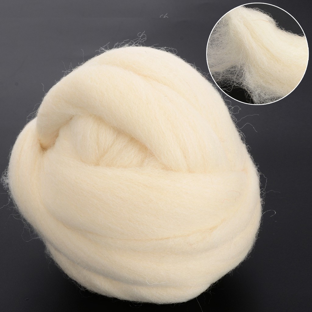  bbyes Benang  Wol  Felting 100g Warna Krim Putih  Shopee 