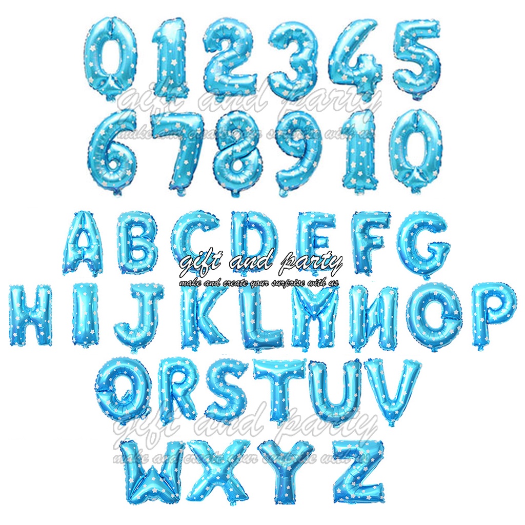 Balon Huruf / Balon Angka / Balon Foil Huruf / Balon Foil Angka / Balon Foil Huruf Angka