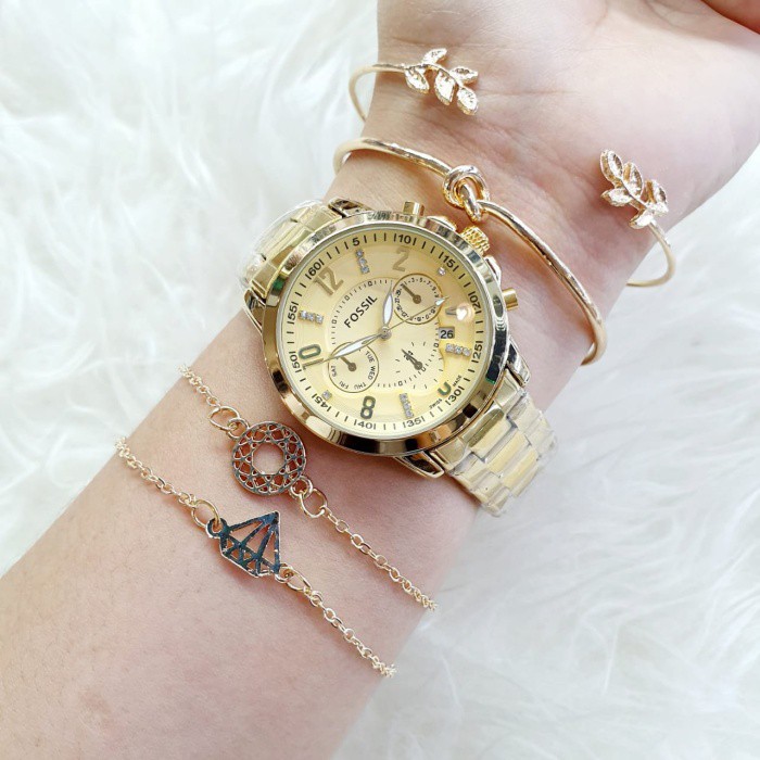 PROMO Jam Tangan FOSSIL Wanita Bonus Gelang