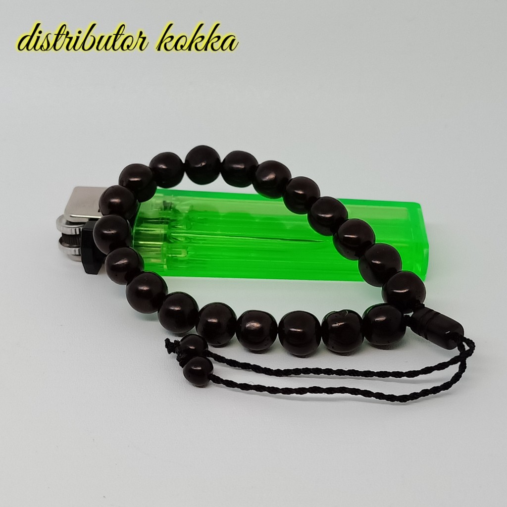 ( SUPER MURAH ) Gelang Kokka kaukah bulat kpl 8 mm hitam