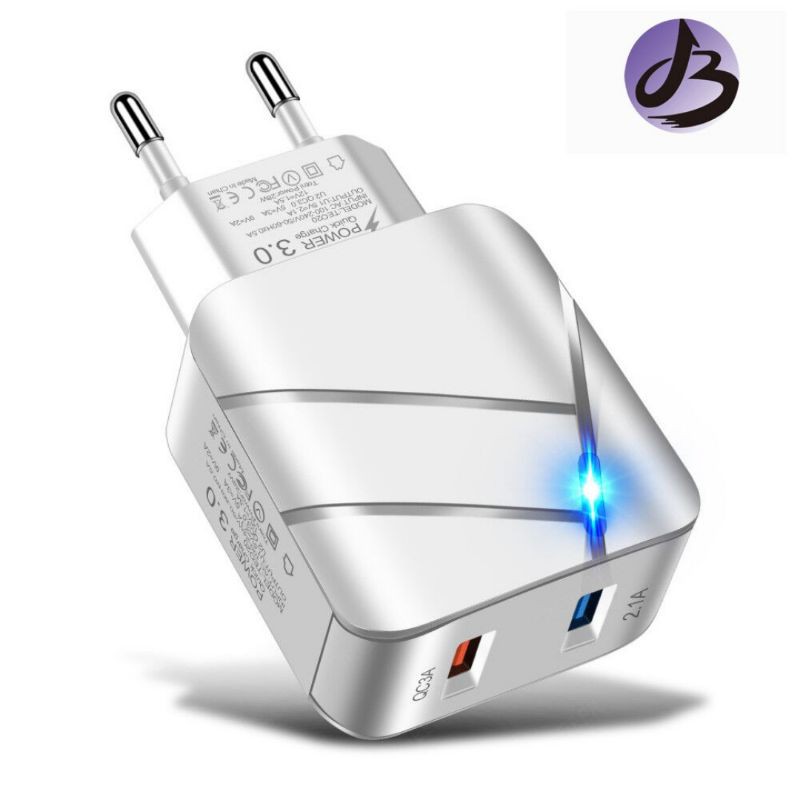 power universal charger adapter fast charging 28w qc3.0 2 usb port for iphone android samsung xiaomi