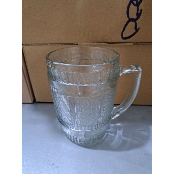 Gelas Jumbo / Cangkir Jumbo Motif Garis / Gelas Es Teh