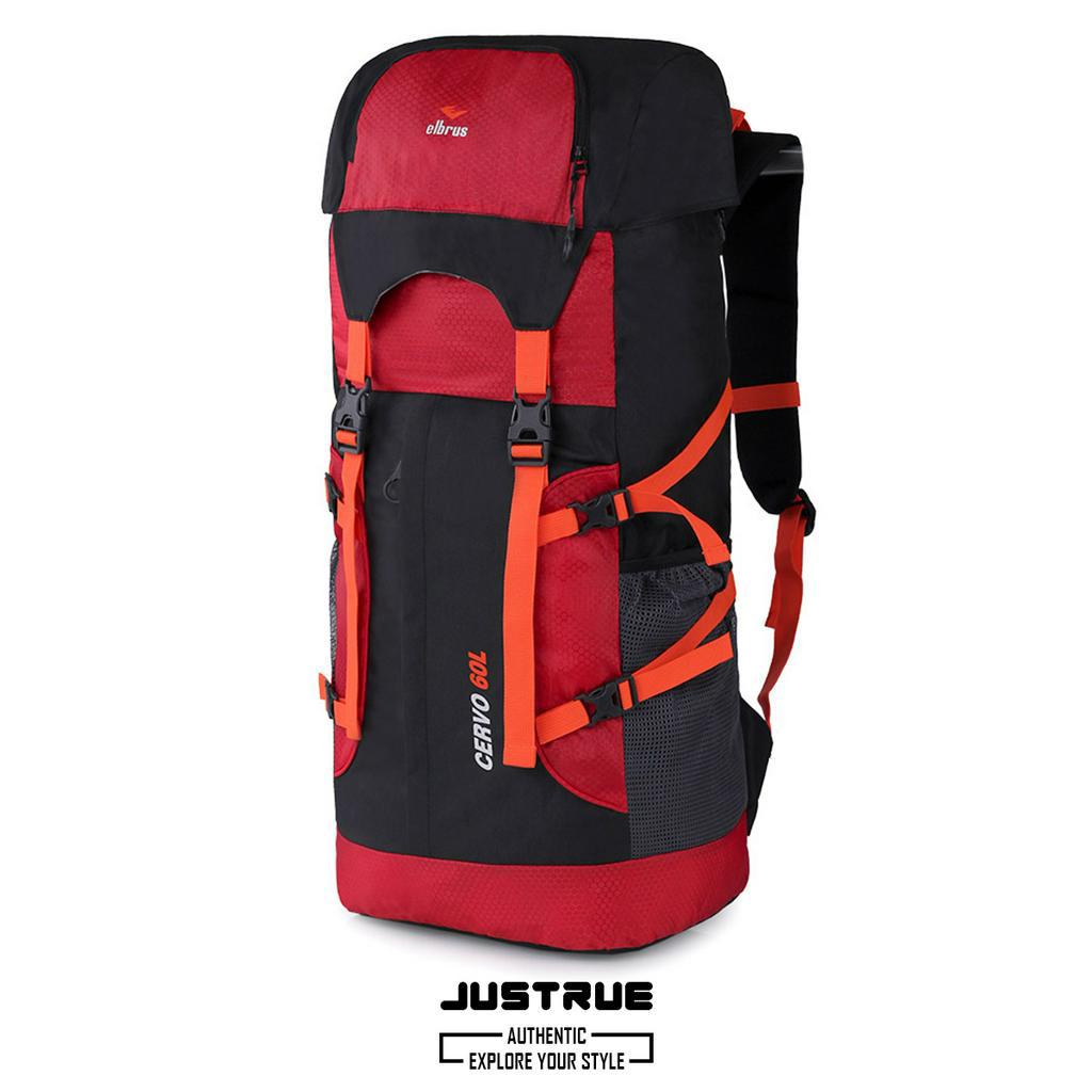 Justrue Cervo Tas Gunung 60 Liter Ransel Camping Hiking 60L Merah