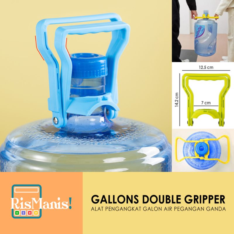 GALLONS DOUBLE GRIPPER - Alat Pengangkat Galon Air Minum 19 Liter Handle Ganda Pegangan Plastik Kuat