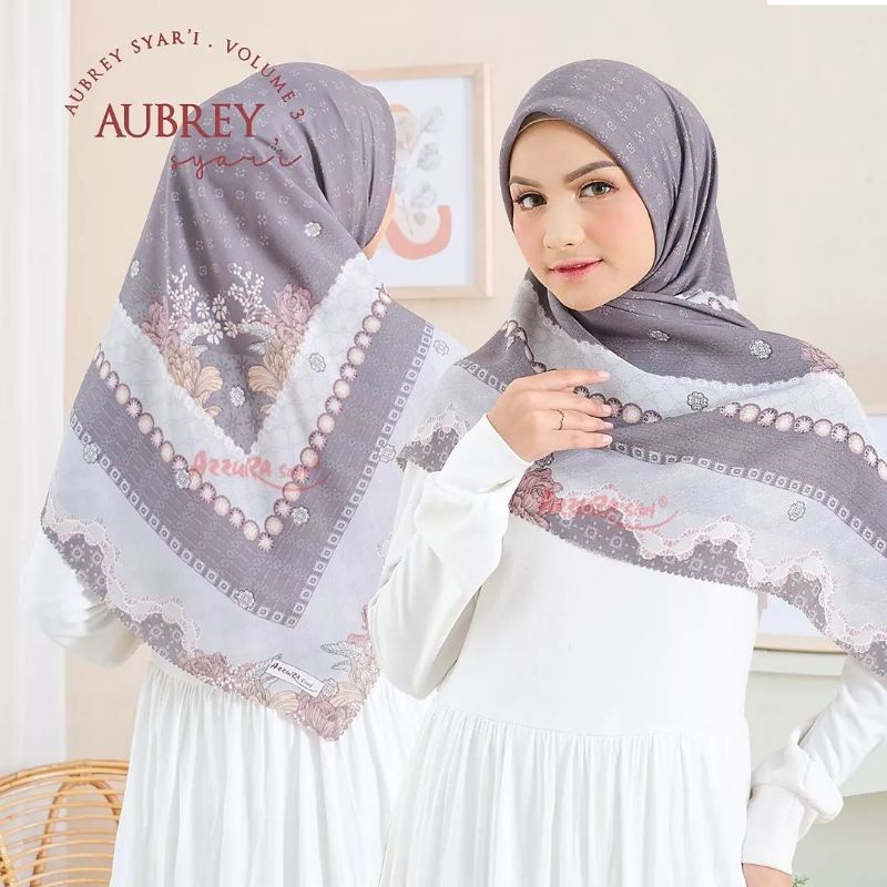 Segiempat Syar'i Aubrey Motif Syari Azzura Scarf Vol 3 khimar jumbo print
