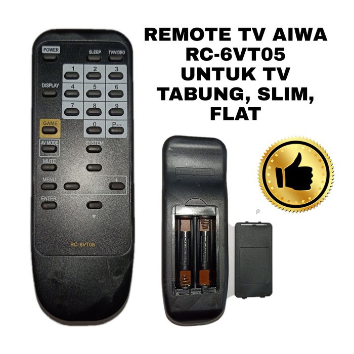 REMOTE TV AIWA RC-6VT05 UNTUK TV TABUNG SLIM FLAT