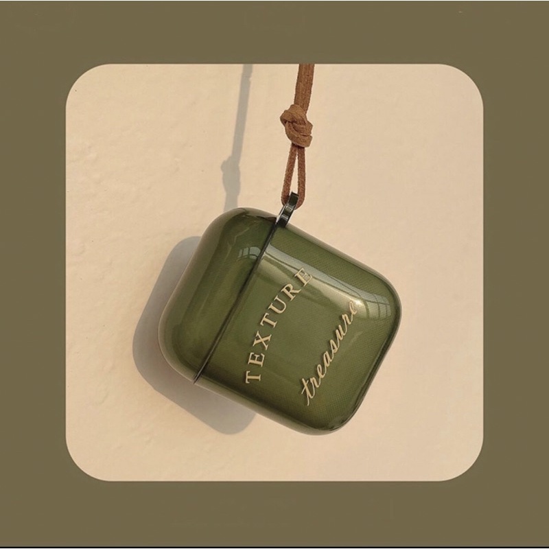 “Textured” transparant green AirPod case