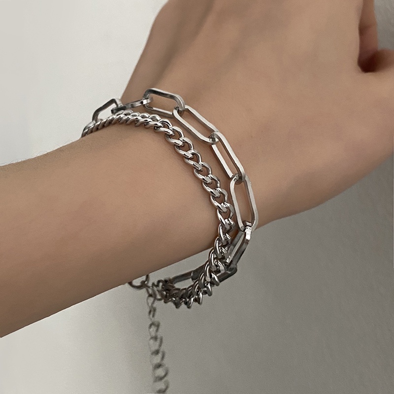 Hollow Chain Double-layer Bracelet Accessories Simple Hip Hop Trend