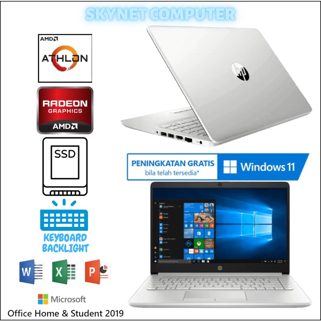 Jual Hp 14s Dk1524au Amd Athlon 3050 Ram8gb Ssd512gb Amd Radeon™ Graphics Windows 11 Dan Office 7745