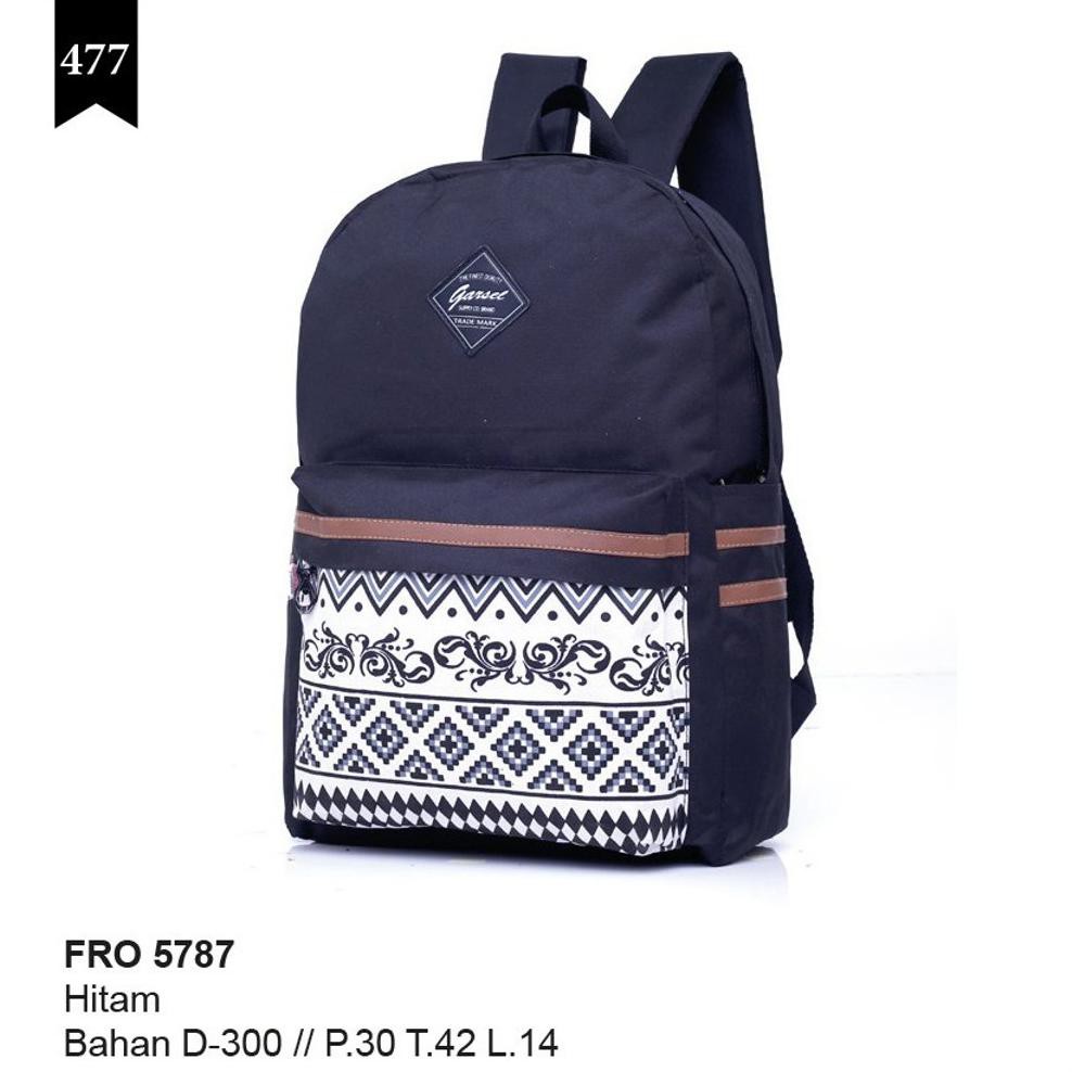 BIG SALE Tas Punggung Ransel Anak Remaja Laki-Laki Sekolah Hitam Garsel Bandung FRO 5787