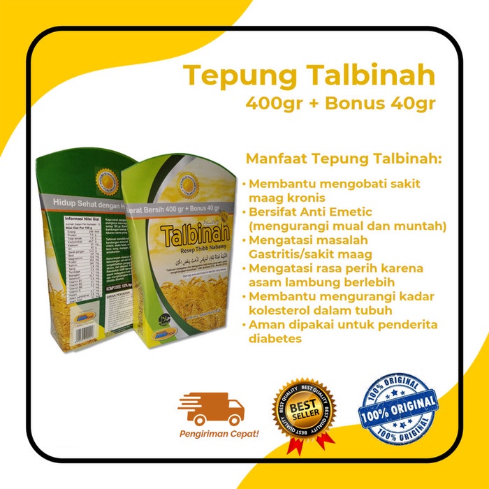 

PROMO [COD] Tepung Talbinah Assabil Amin Food untuk Pencernaan (400gr+40gr) ASLI