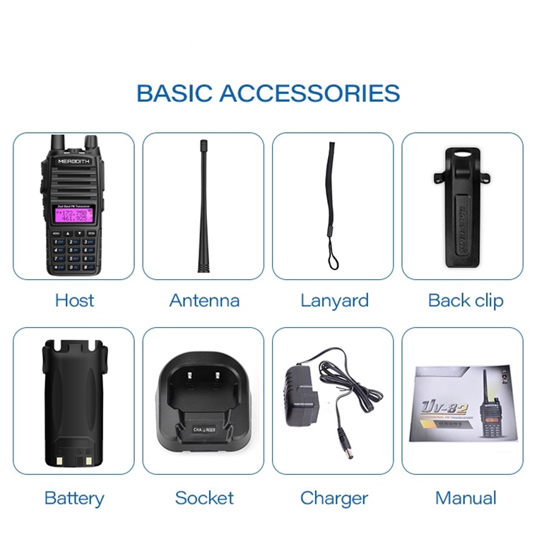 (COD) Handy Talky UV-82 Dual Band (VHF/UHF)  Walky Talky 128 Channels Walkie Talkie Portable 1Pcs