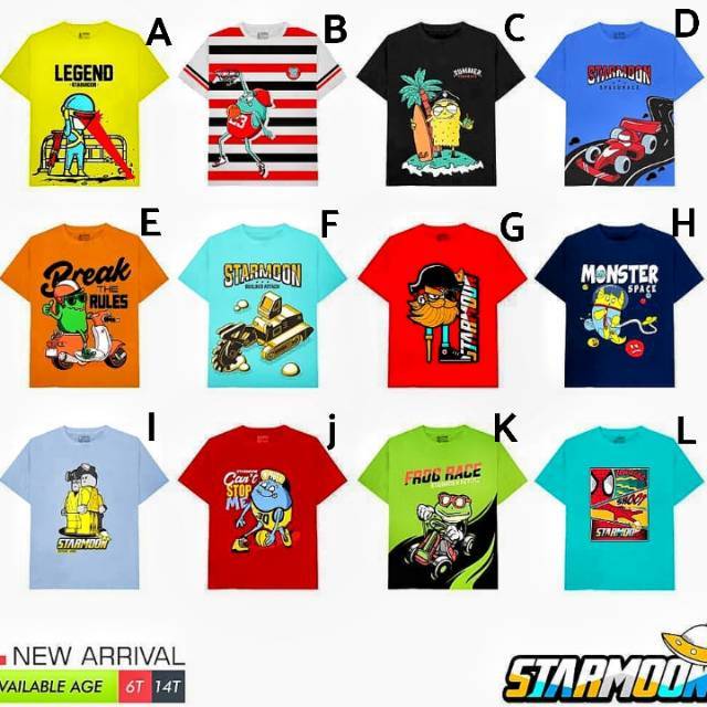 5 13th KAOS  ANAK  SMP  REMAJA TANGGUNG STARMOON PAKAIAN BAJU 