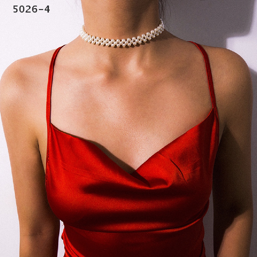 5026-4 Kalung Choker Mutiara Imitasi Gaya Etnik Bohemia Untuk Wanita