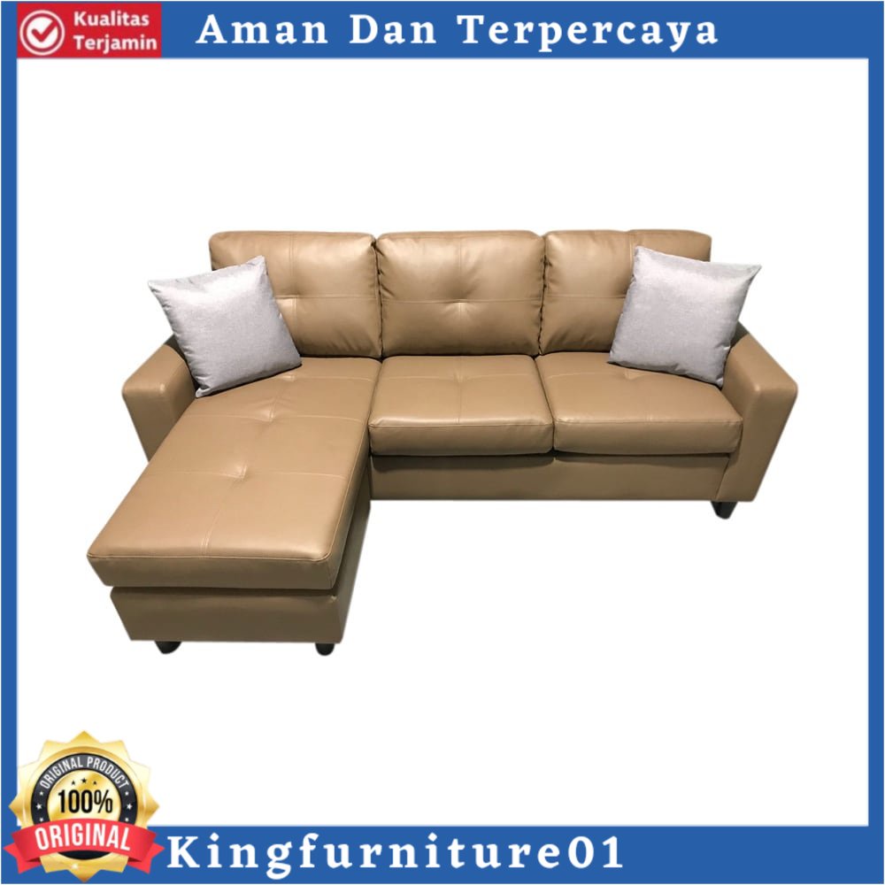 Selma Berwick Sofa Sectional Kulit - Cokelat