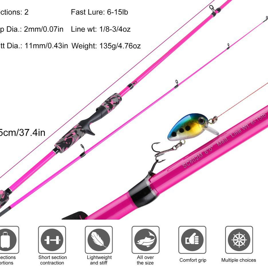 YUDO Pancing Set 1.2m 1.8m 2 Pieces  Carbon Joran Pancing And 12BB Rasio Gigi 5.2: 1 Reel Pancing Co