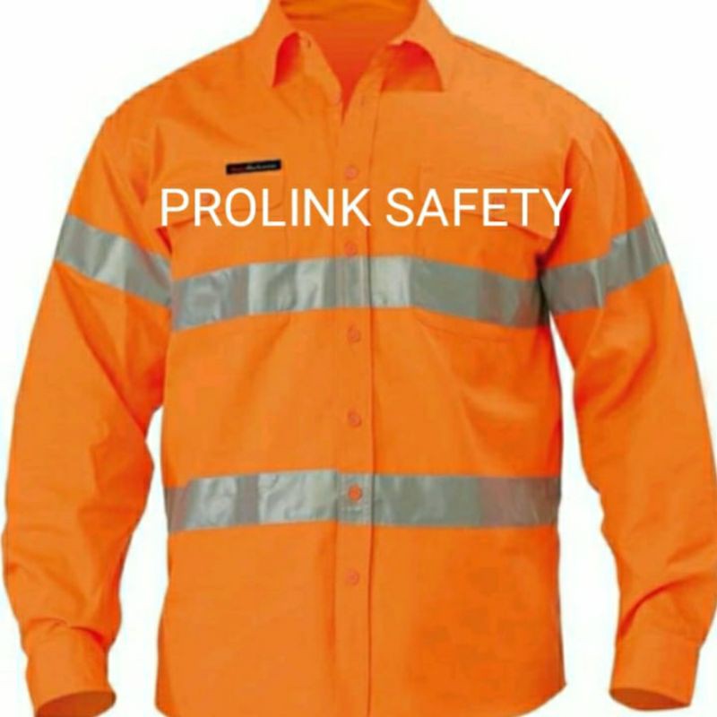 SERAGAM BAJU SAFETY ORANYE DOBLE SCOTLIGHT 5CM