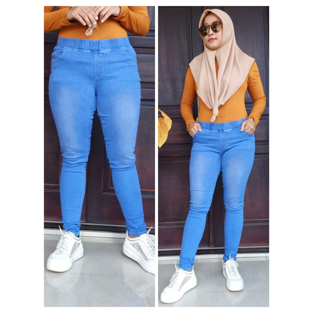 Leging Jeans Rifas | Jegging Jeans Murah | Skinny Legging Jeans / Celana Panjang Cewek JU66