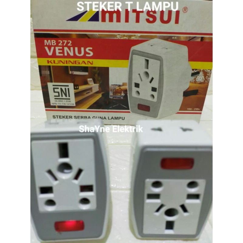 STEKER T SERBAGUNA LAMPU MITSUI VENUS MB 272 /  COLOKAN T SERBAGUNA