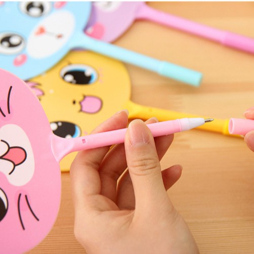 Pulpen Pena Kipas Karakter Kucing / Pena Gel Kipas Lucu Unik Import Murah / TS-76