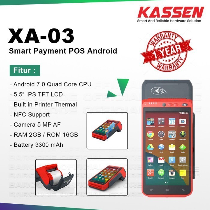 Jual Mesin Kasir Android All In One Pos Touchscreen Kassen Xa Wifi