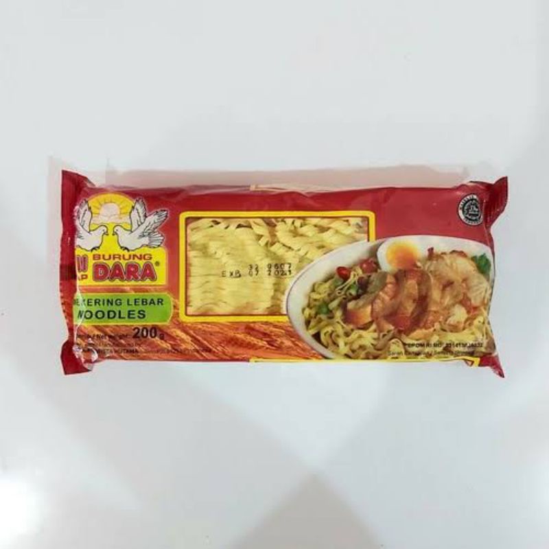 

BSM | TERMURAH Mi Burung Dara Kering Lebar 200gr / Mie Burung Dara Kering Lebar 200gr | Sayur online