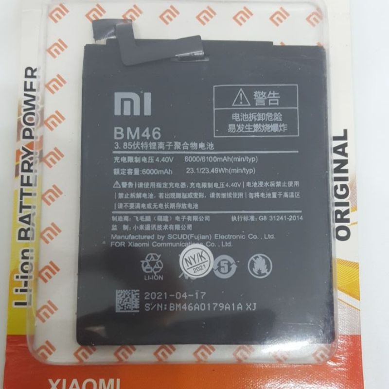 Baterai original xiaomi redmi not 3( BM46)