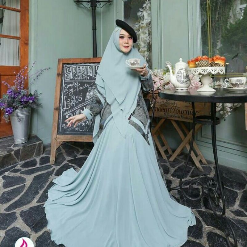 Gamis Baraya syari premium set/ gamis branded original/ gamis berkualitas