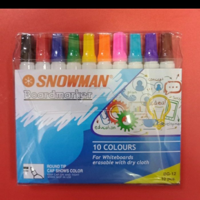 

spidol board marker snowman 10 warna promo