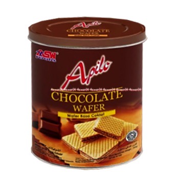 Asw Foods Apilo Wafer 2in1 350gr Chocolate Vanilla flavours Coklat Vanila Wafer Kemasan Kaleng Aswfood Asw Foods Apillo Appilo Apolo