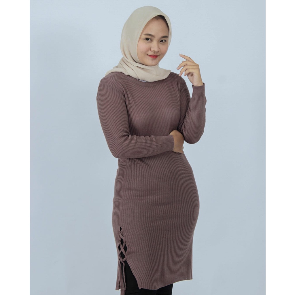 Atasan Muslim Wanita Rajut CLARISSA TUNIK-1