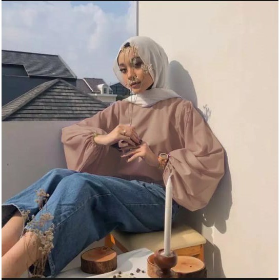 BDG_STYLE LUNA BLOUSE /ATASAN TERMURAH/TANGAN BALON TERLARIS/PAKAIAN WANITA TERBARU/BISA COD