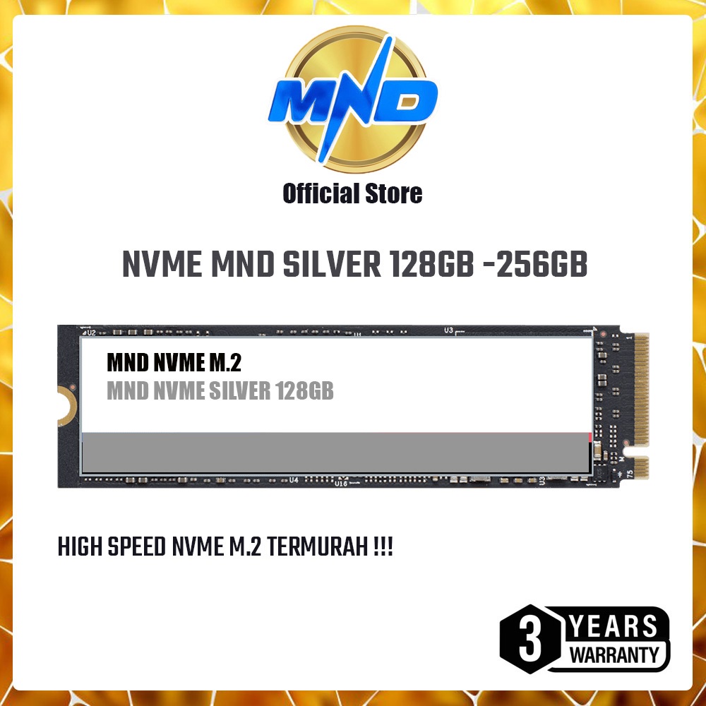 New SSD NVME M.2 MND Silver 128GB Termurah