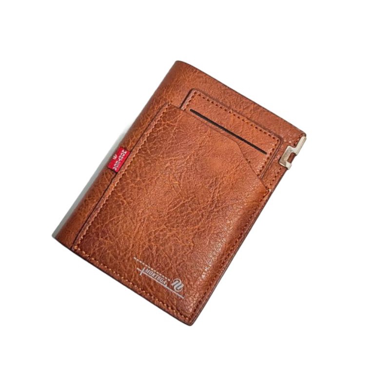 Dompet Pria Dompet kulit lipat Dua Dompet Pria Ukuran Tanggung 3/4 Bahan Kulit PU Leather Premium