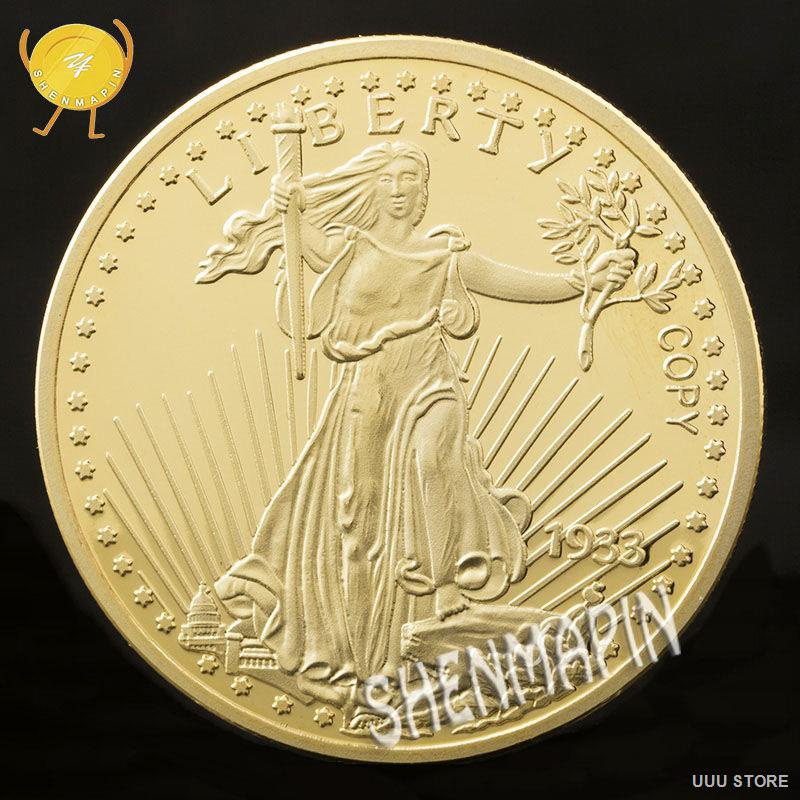 1933 Patung Liberty Koin Peringatan Amerika Elang Terbang Lencana 20 Dolar AS Koin Tua Koleksi Koin