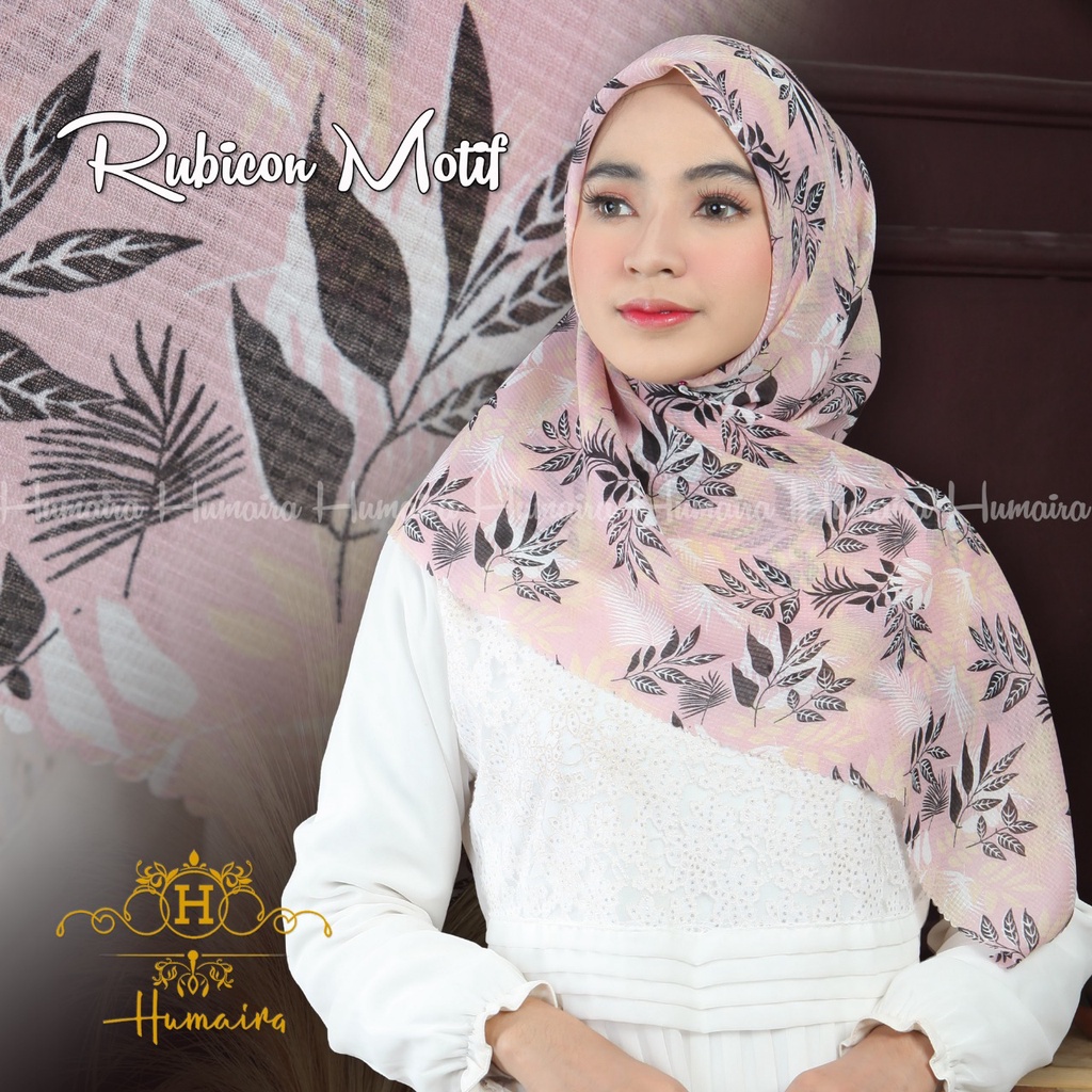 Hijab muslimah segi empat rubycon motif