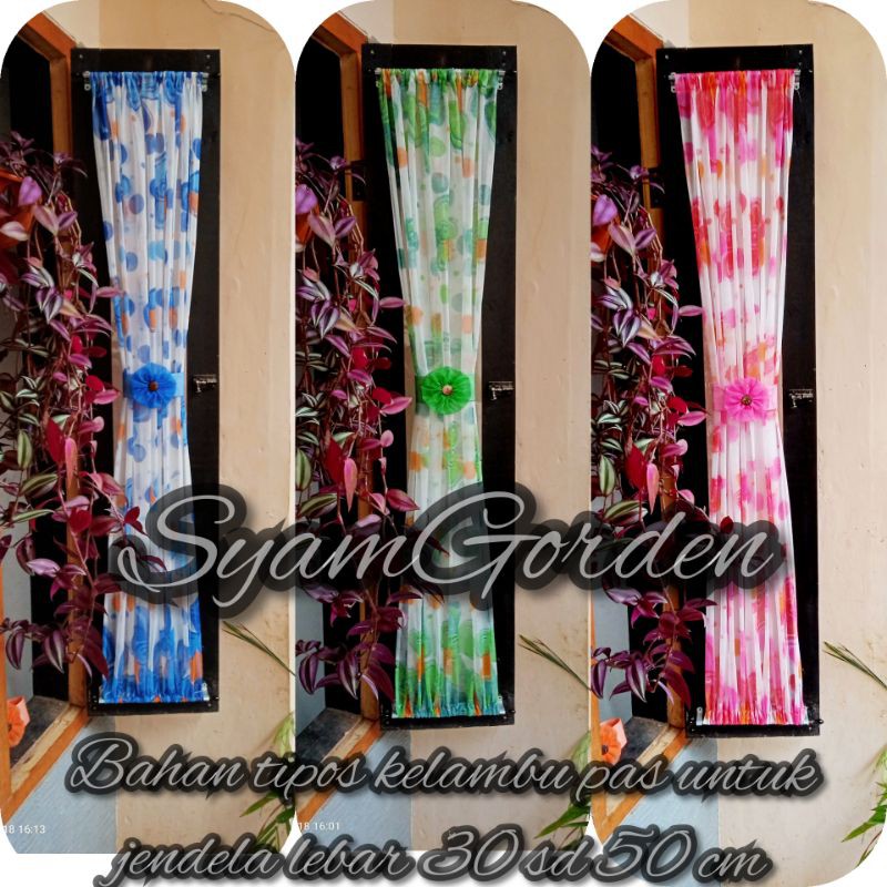 Gorden kupu kupu jendela minimalis bunga