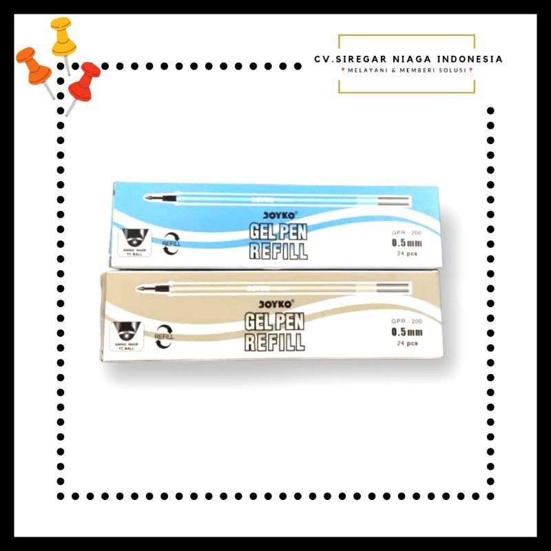 

(1 Pack) Refill Isi Ulang Tinta Pulpen Gel / Pena / Bolpoin / Bulpen Gel GPR-200 0.5mm Joyko ORI Murah Berkualitas
