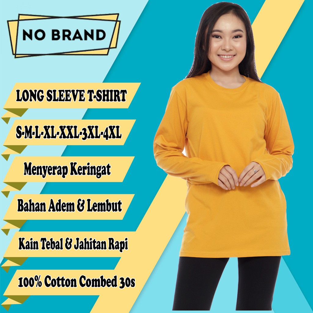 KAOS BAJU  POLOS  LENGAN PANJANG HITAM  PUTIH POLOS  WANITA  