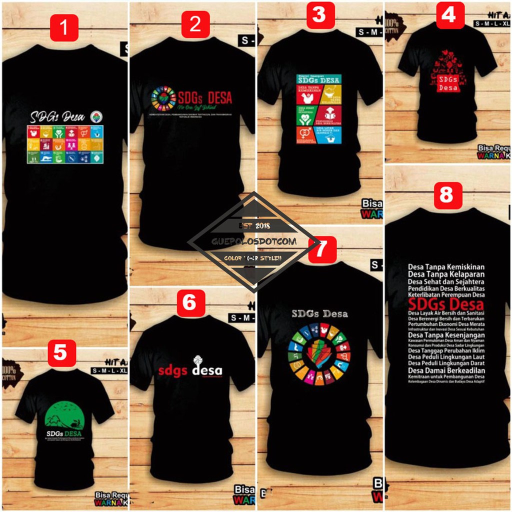 Kaos SDGs Desa BANYAK DESIGN - Kaos  SDGs Kementerian Desa - Kaos KEMENDESA SDGs - Baju SDGs