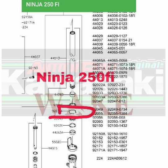 Ring snap ganjel ganjal seal shock depan Ninja 250 300 Fi 250fi 300fi Abs Original kawasaki