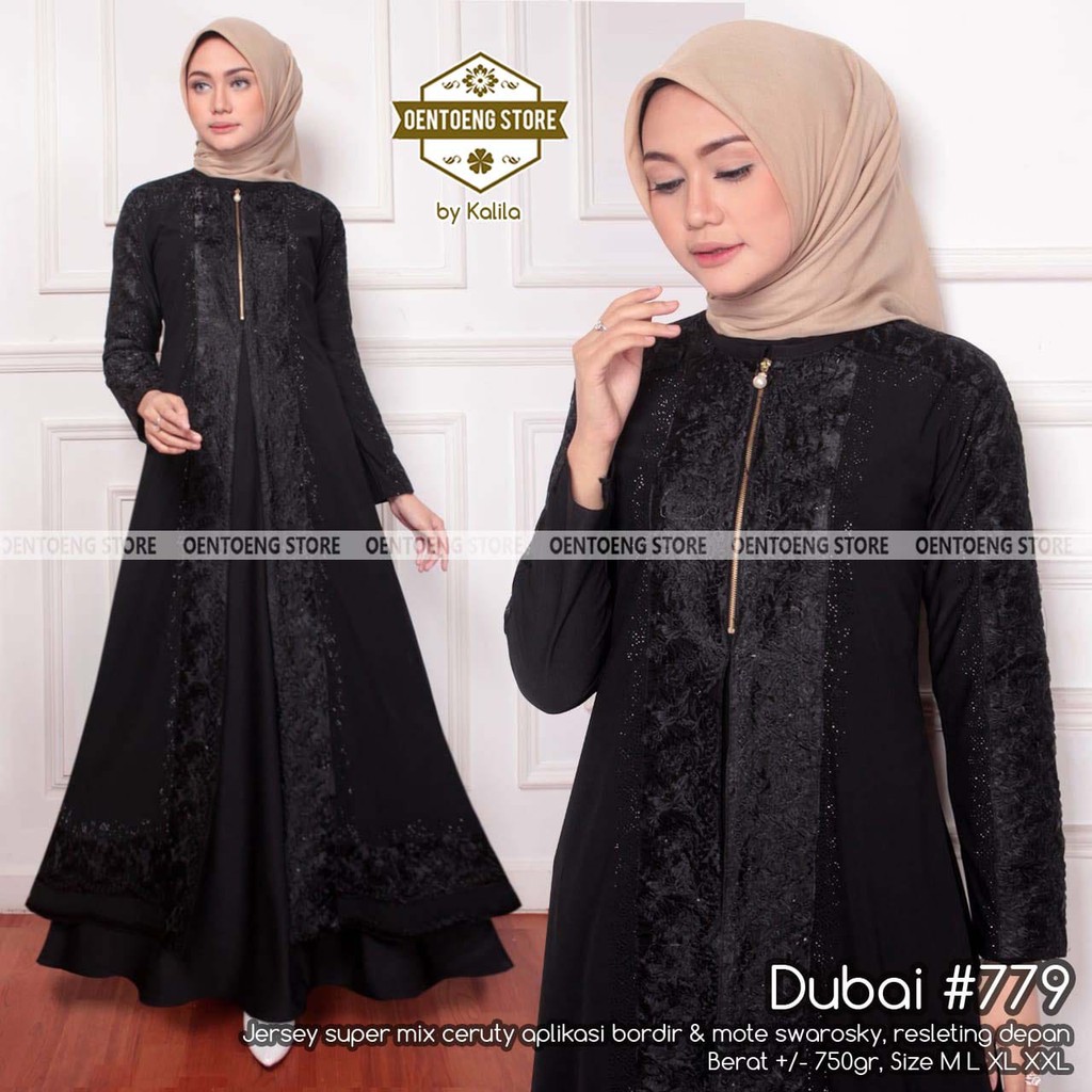 PROMO MURAH GAMIS ARAB HITAM Abaya Arab Turkey Dubai 779 Jubah India Umroh  Jalabiya Mesir