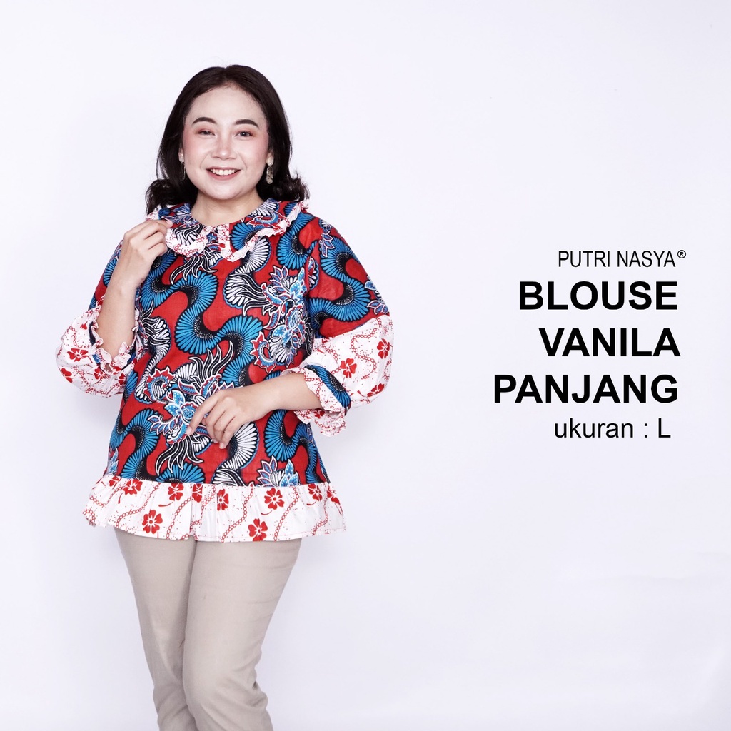 Blouse Batik Big Size Wanita Kantor/ Atasan Batik Kerja Jumbo LD 140 / Pakaian Atasan Wanita Model Blus Jumbo Seragam Kerja Batik / Pakaian Kekinian L-XL-2L-3L-4L-5L-6L-7L Model Terbaru Atasan Big